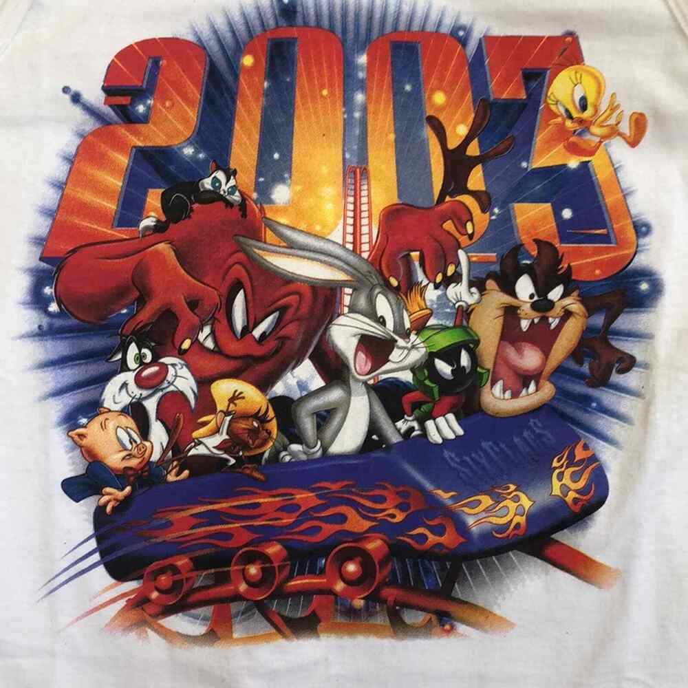 Vtg 2003 Six Flags‎ Magic Mtn Looney Tunes Men’s L tank top space jam Bugs Bunny